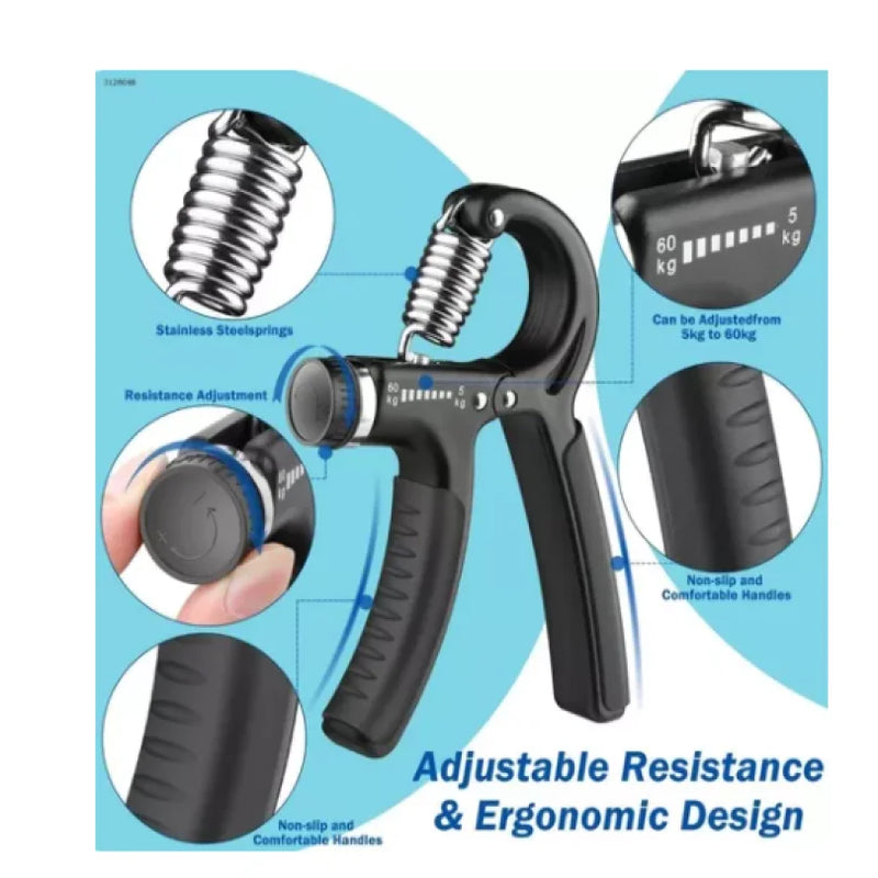 Hand Grip Ajustável 5–60kg – Fortalecedor de Mãos e Antebraço, Reabilitação e Treino de Força