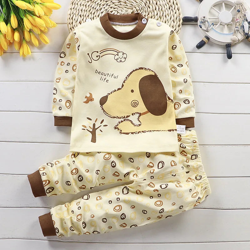 Conjunto Infantil de Algodão – Roupas de Inverno e Outono | Meninos e Meninas | Pijama ou Roupa de Dormir | Presente de Natal