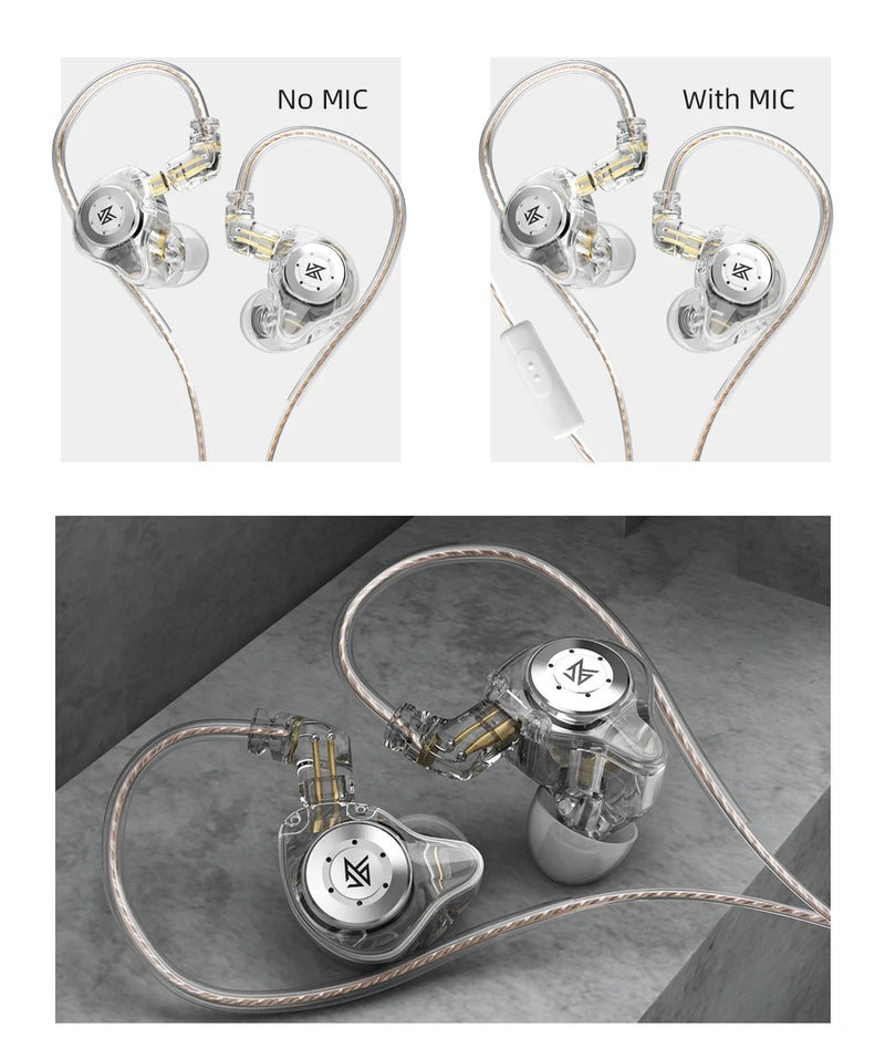 Fone KZ EDX Pro com Fio | Alta Fidelidade | In-Ear Monitor | Grave Potente | Ideal para Música, Jogo e Estúdio | Cancelamento de Ruído