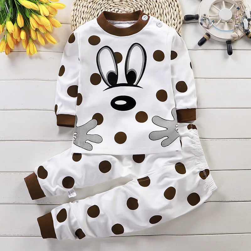 Conjunto Infantil de Algodão – Roupas de Inverno e Outono | Meninos e Meninas | Pijama ou Roupa de Dormir | Presente de Natal