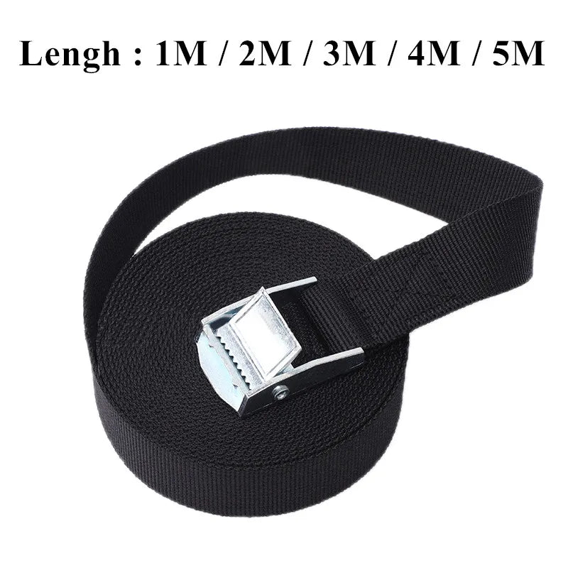 Cinta de Amarração com Catraca 250kg – Correia de Tensionamento em Nylon com Gancho, Fivela em Ferro-Zinco, Ideal para Cargas, Motos e Transporte