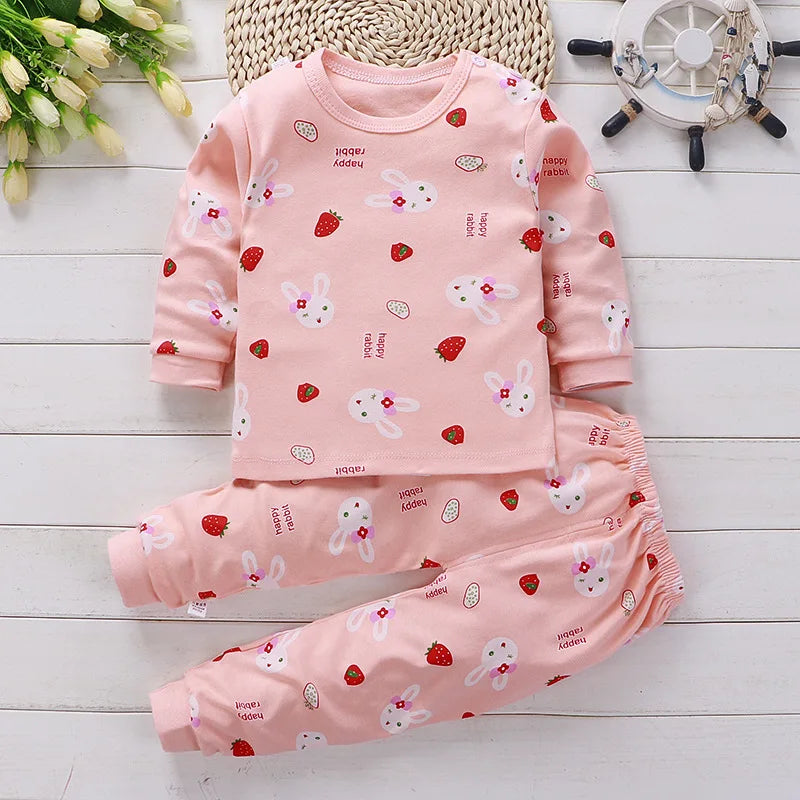Conjunto Infantil de Algodão – Roupas de Inverno e Outono | Meninos e Meninas | Pijama ou Roupa de Dormir | Presente de Natal