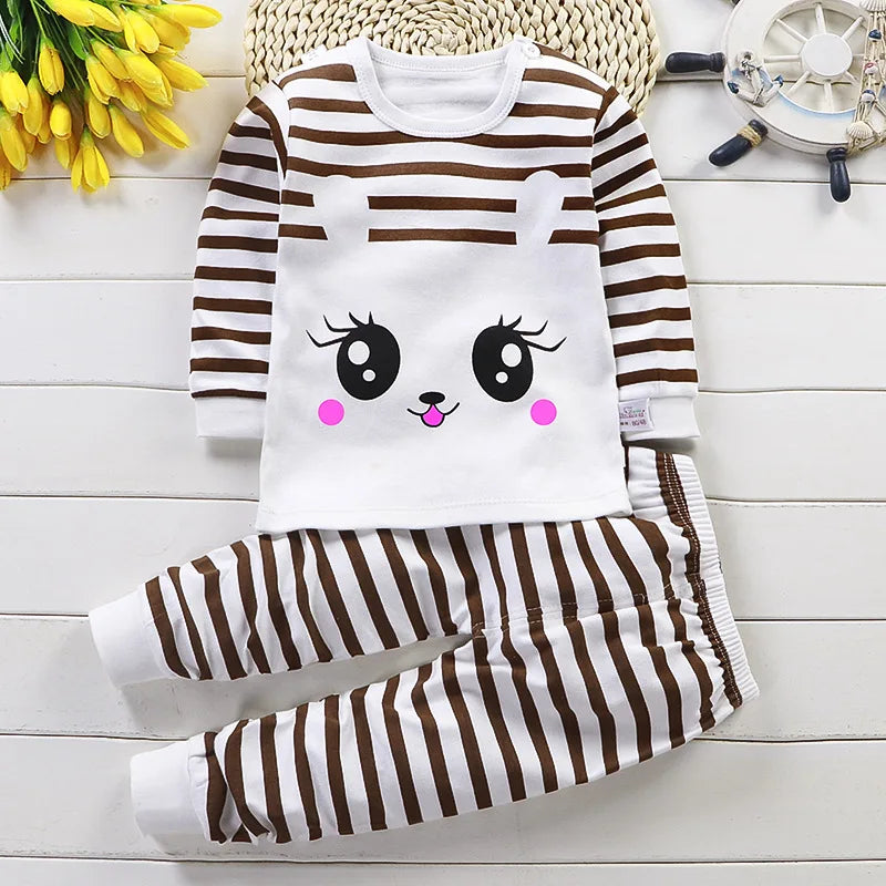 Conjunto Infantil de Algodão – Roupas de Inverno e Outono | Meninos e Meninas | Pijama ou Roupa de Dormir | Presente de Natal
