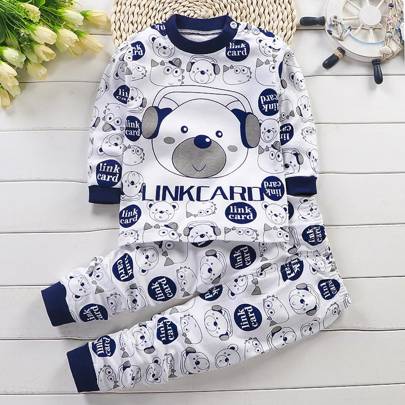 Conjunto Infantil de Algodão – Roupas de Inverno e Outono | Meninos e Meninas | Pijama ou Roupa de Dormir | Presente de Natal
