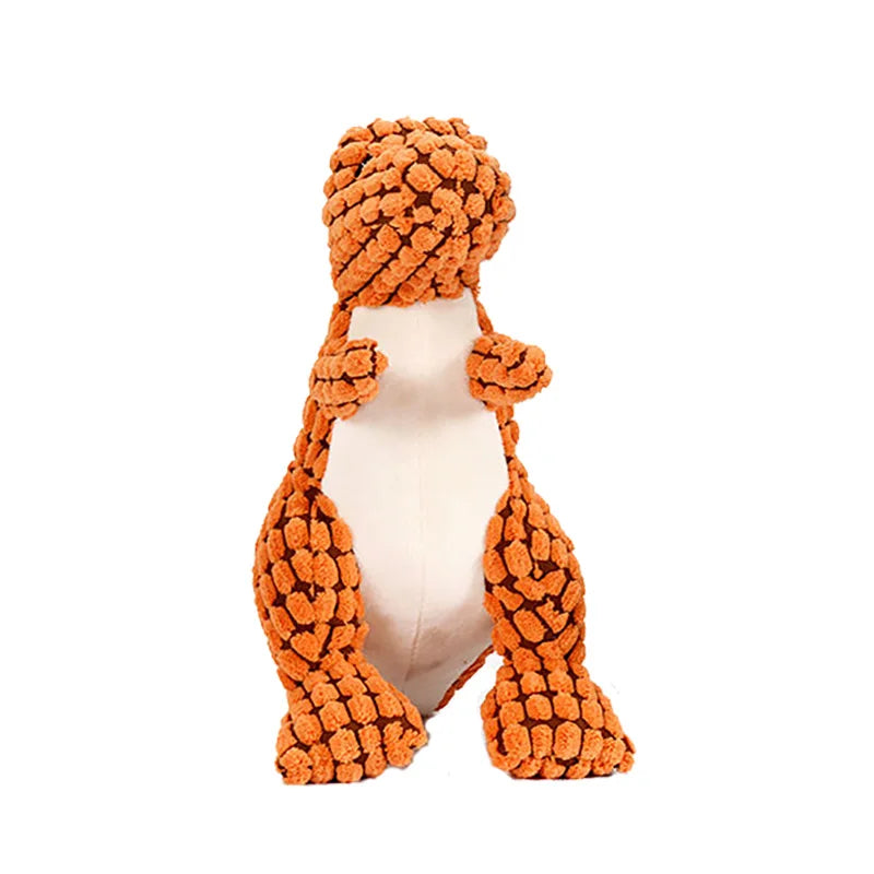 Brinquedo de Pelúcia para Pets – Dinossauro Engraçado com Som | Estimula Mordida, Treino e Exercício