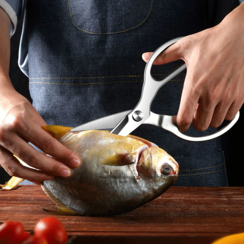 Ciseaux de cuisine professionnels Xitou – Entièrement en acier inoxydable, coupe-os de poulet, multi-usages avec étui de protection