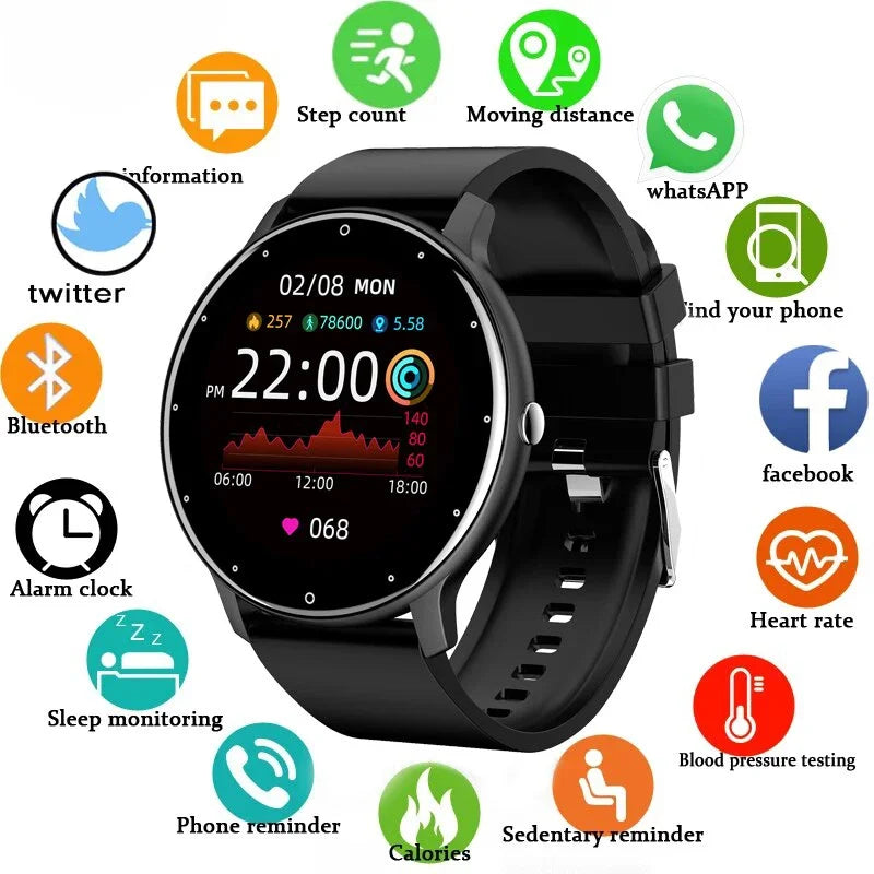 Smartwatch LIGE ZL02 (Novo Modelo) - Chamadas Bluetooth 5.2, Tela Full Touch, Fitness Tracker, IP67