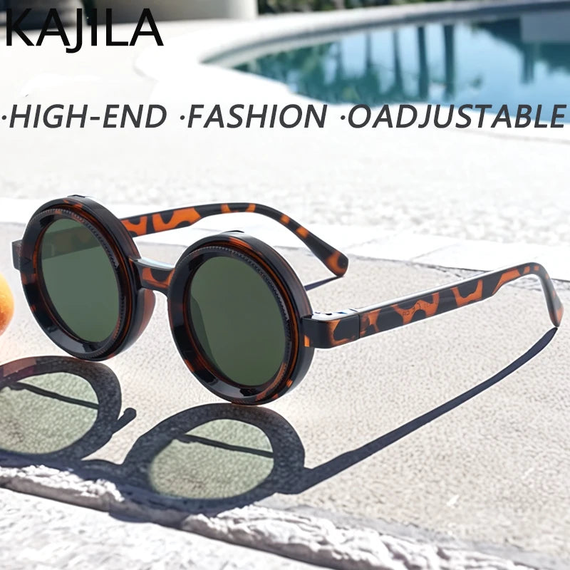 Óculos de Sol Steampunk Redondo ND9 Ajustável e Polarizado - Perfeito para Pesca, Dirigir e Proteção UV400