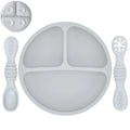 Ensemble en silicone pour enfants : assiette, cuillère à riz et bol avec ventouse et design amusant