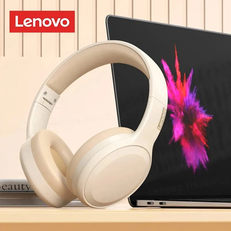 Fone de Ouvido Lenovo TH30 | Bluetooth 5.3 Dobrável | Microfone | Estéreo Potente para Música, Jogo e Esporte