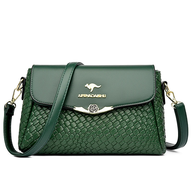 Bolsa Feminina de Couro PU Trançado de Grife: Luxo e Elegância para o Dia a Dia e Ocasiões Especiais