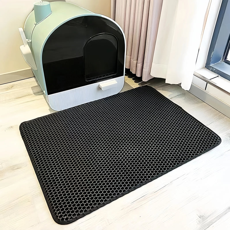Tapis de litière pour chat – Grand, double couche, EVA imperméable | Collecteur de sable pour bac à litière