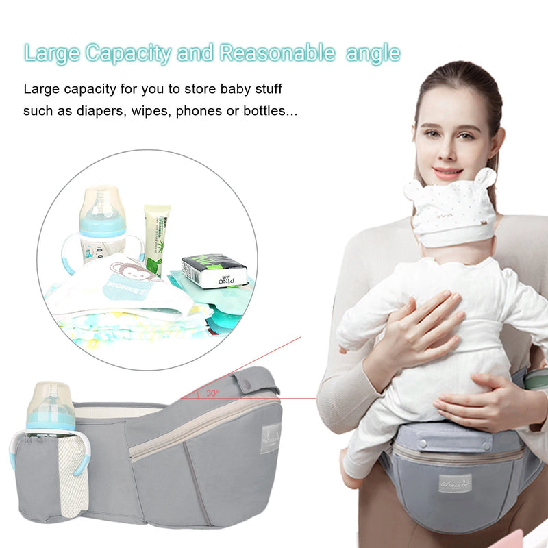Canguru Ergonômico Multifuncional com Banquinho de Apoio | De Recém-nascido a Toddler