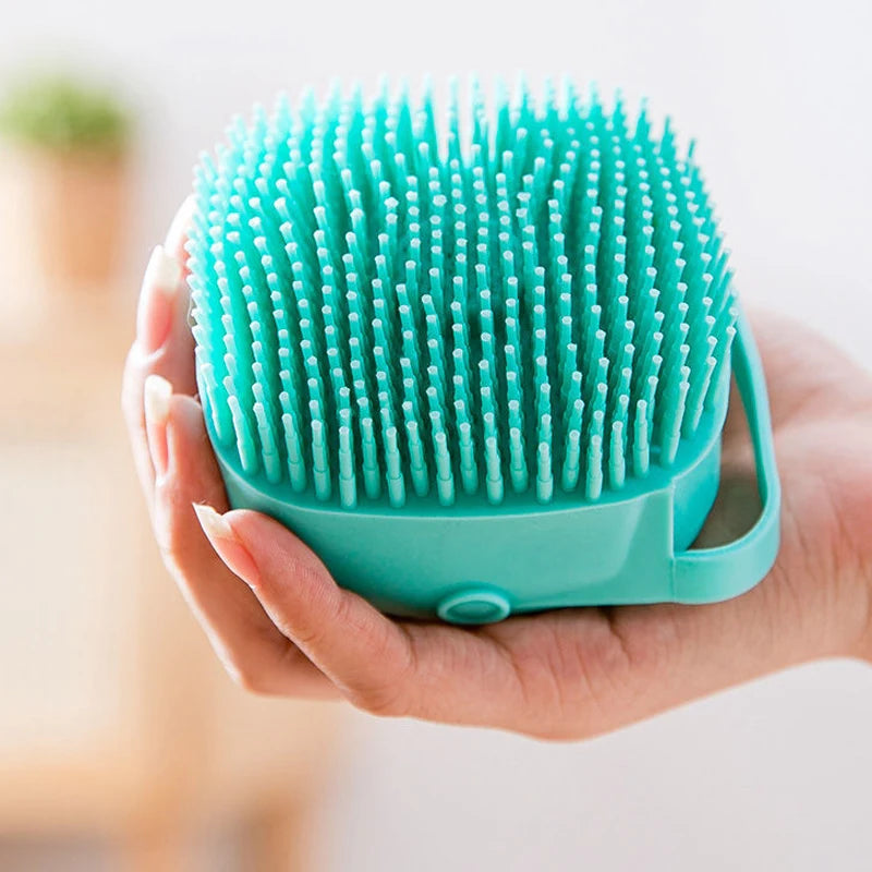 Escova de Banho para Pets – Massageador de Silicone Macio para Cães e Gatos