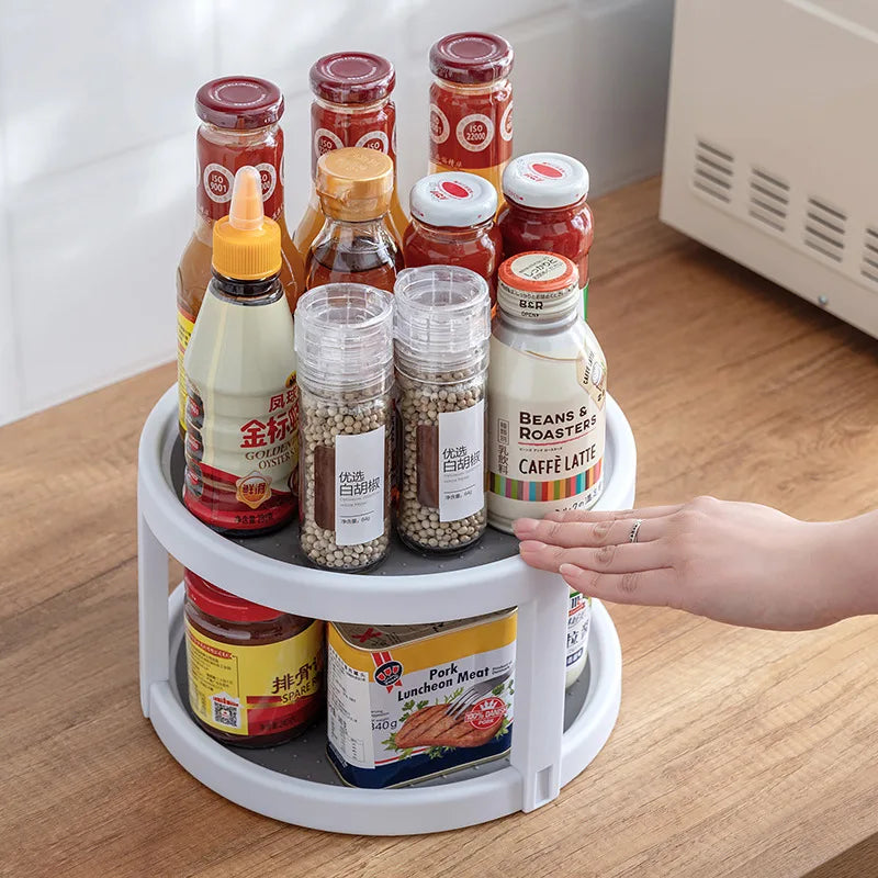 Bandeja Giratória 360° para Temperos e Utensílios – Organizador Multifuncional de Cozinha
