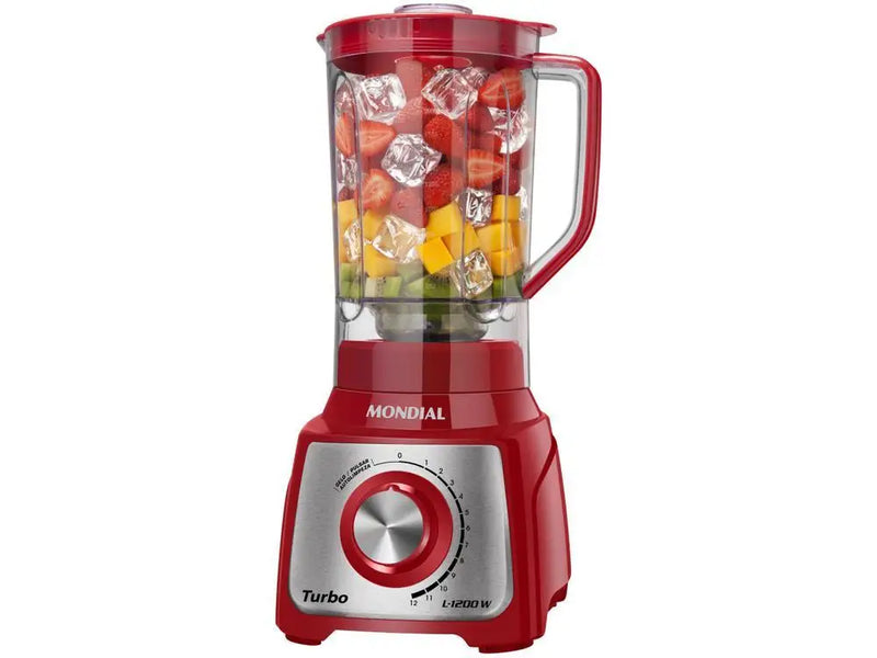 Liquidificador Mondial Turbo Inox 1200W – Copo 3L, 12 Velocidades e Filtro