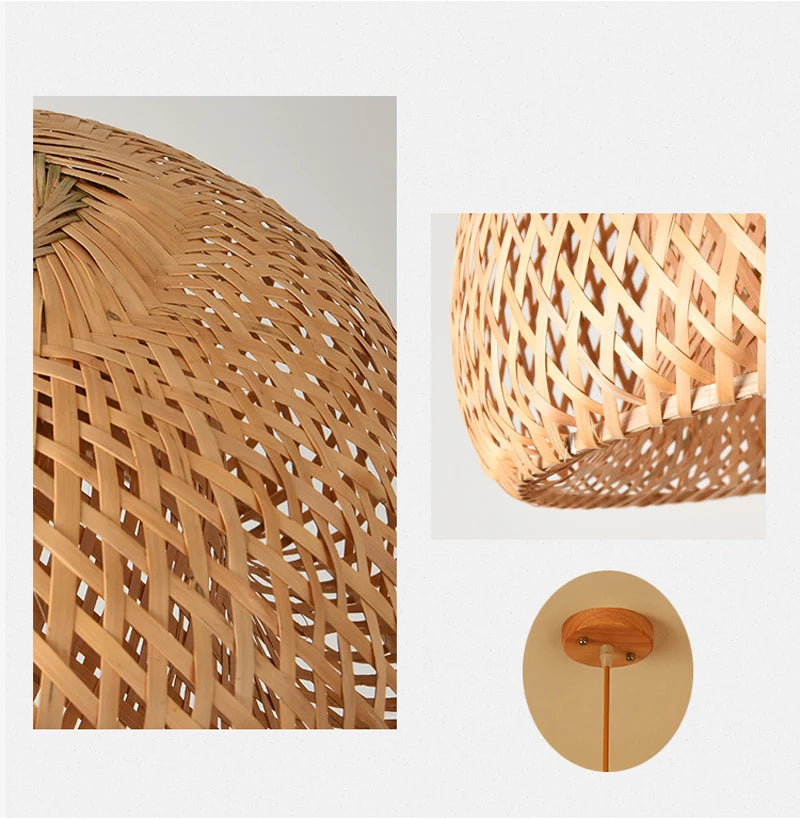 Lustre de Bambu Pendente Artesanal Natural para Sala Quarto Varanda