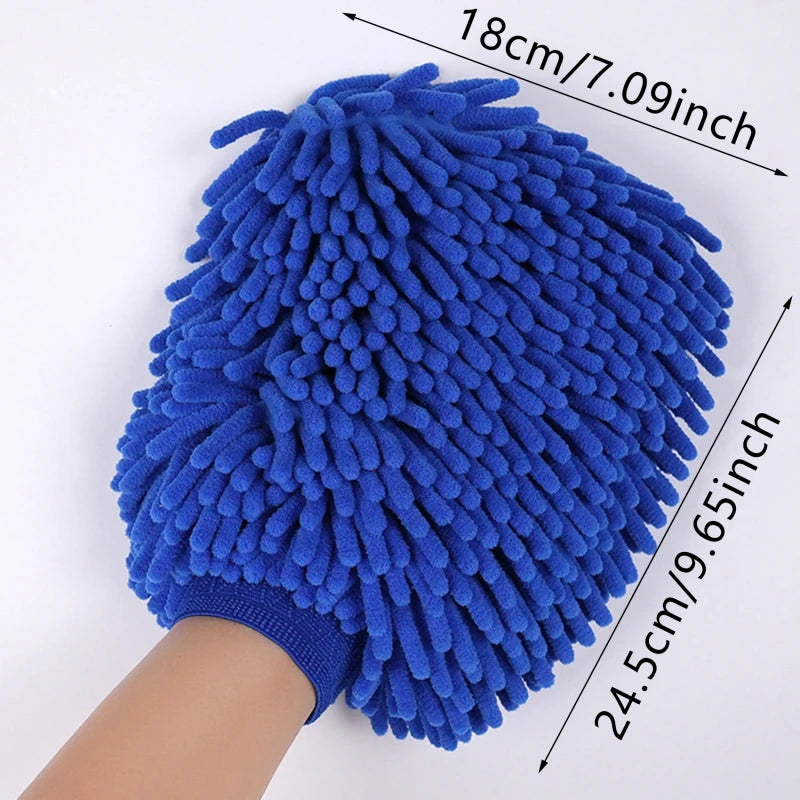 Double-Sided Chenille Car Wash Glove | Soft and Thick Plush | Car Cleaning Accessory