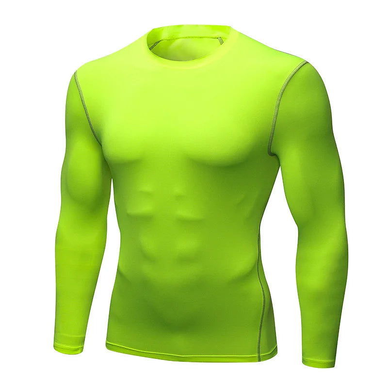 Blusa Segunda Pele Masculina Térmica – Manga Longa, Ajuste Justo, Elástica e de Secagem Rápida para Treinos no Frio