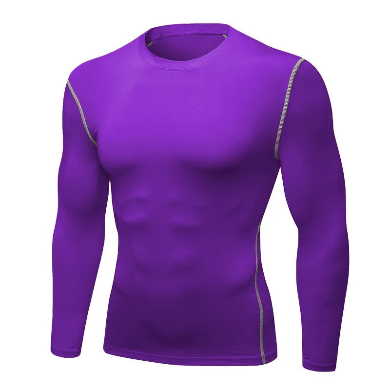 Blusa Segunda Pele Masculina Térmica – Manga Longa, Ajuste Justo, Elástica e de Secagem Rápida para Treinos no Frio