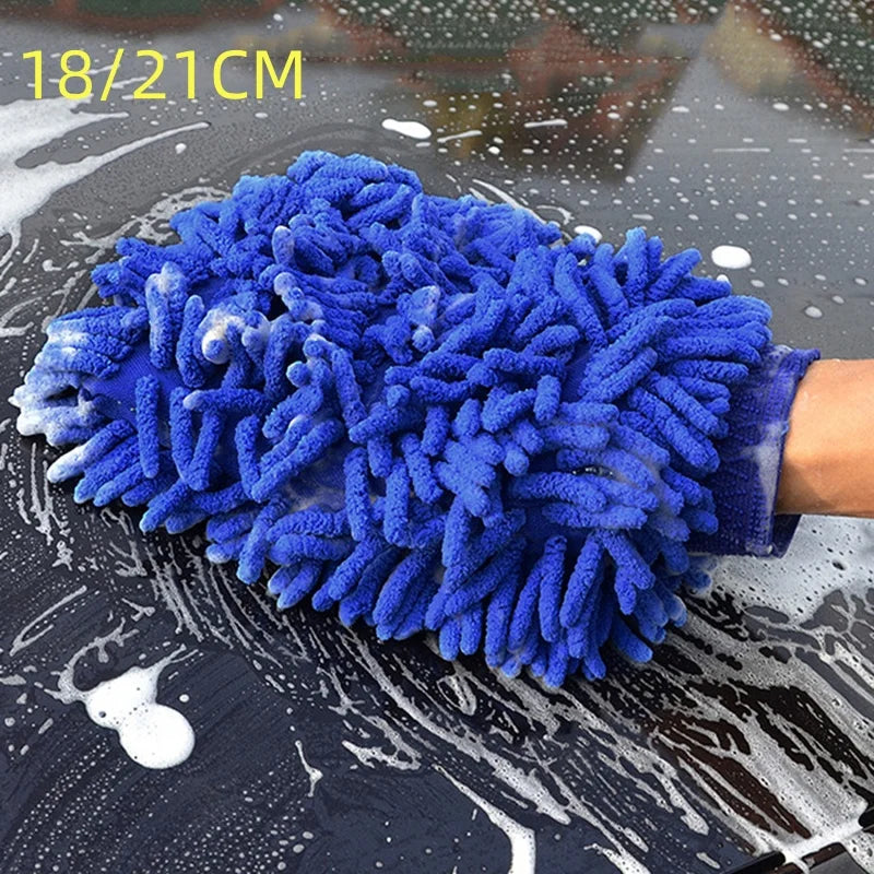 Double-Sided Chenille Car Wash Glove | Soft and Thick Plush | Car Cleaning Accessory