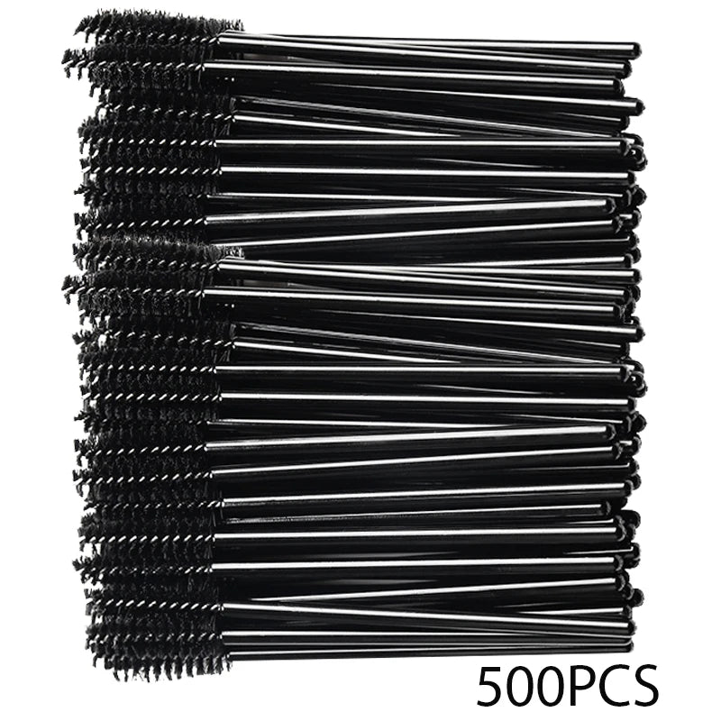 500 / 1000 Pincéis Descartáveis para Cílios e Sobrancelhas | Aplicador de Rímel | Escova de Extensão | Atacado Profissional