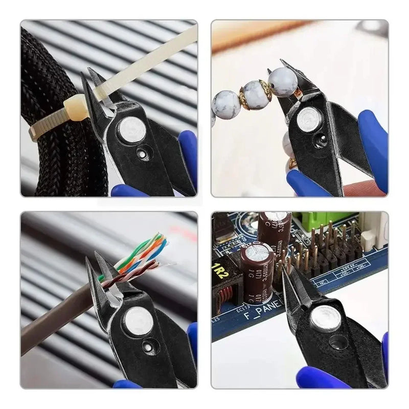 Alicate de Corte Lateral PLATO 170 – Mini Ferramenta de Precisão para Fios, DIY e Eletrônica (Azul)