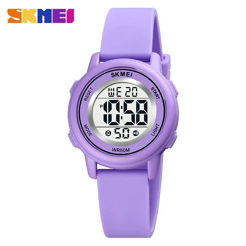 Montre LED colorée pour enfants SKMEI 1721 – Étanche, alarme et style sportif !