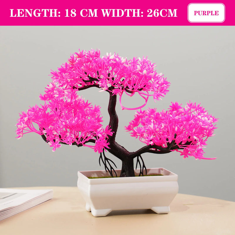 Bonsai Artificial Premium em Vaso | Mini Árvore Decorativa Realista | Flores Falsas para Mesa, Jardim, Escritório e Decoração de Interiores