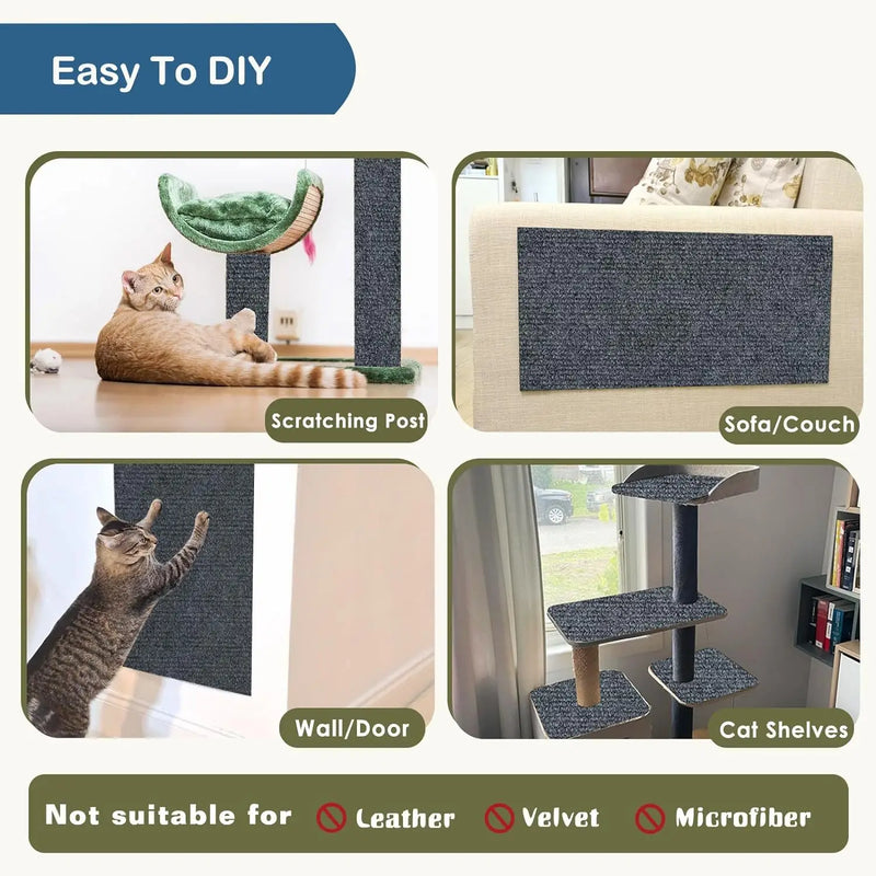 Autocollant anti-rayures pour chat – Autocollant pour canapé et mur | Découpable, renforcé par des clous
