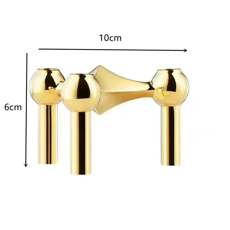 Castiçal Estrutura Molecular em Metal – Design Nórdico Prateado para Sala, Presente e Decoração Moderna