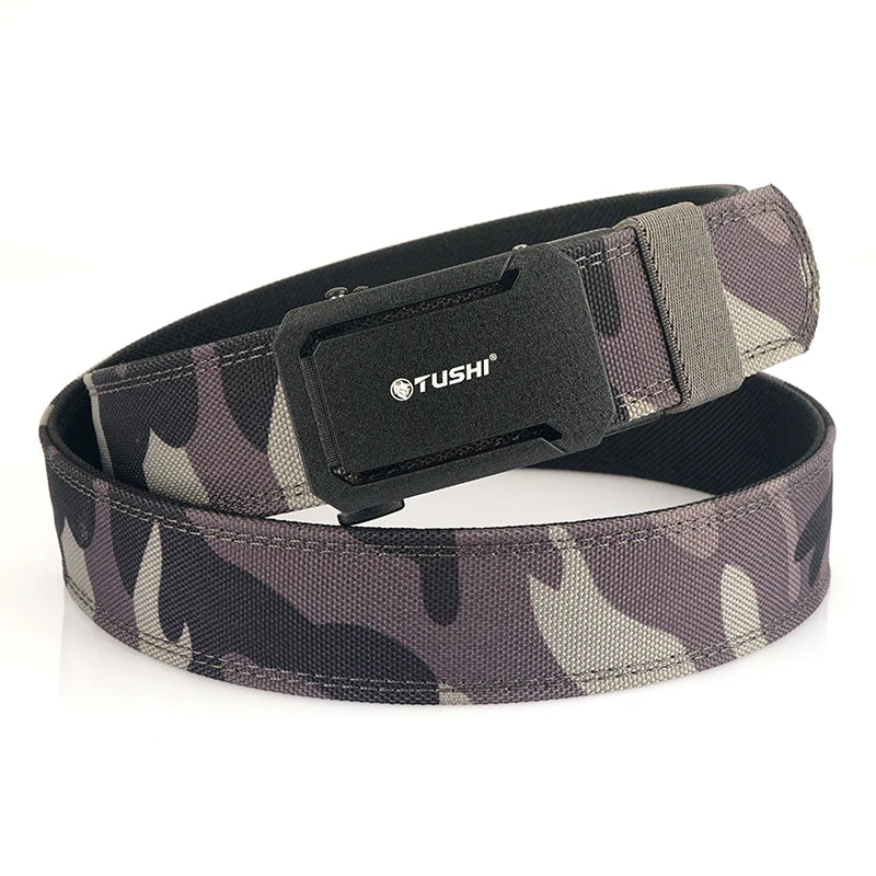 Ceinture tactique pour homme TUSHI VT220 – Nylon 1100D renforcé avec boucle automatique en alliage de zinc, réglable sur 120 cm, pour usage militaire et extérieur