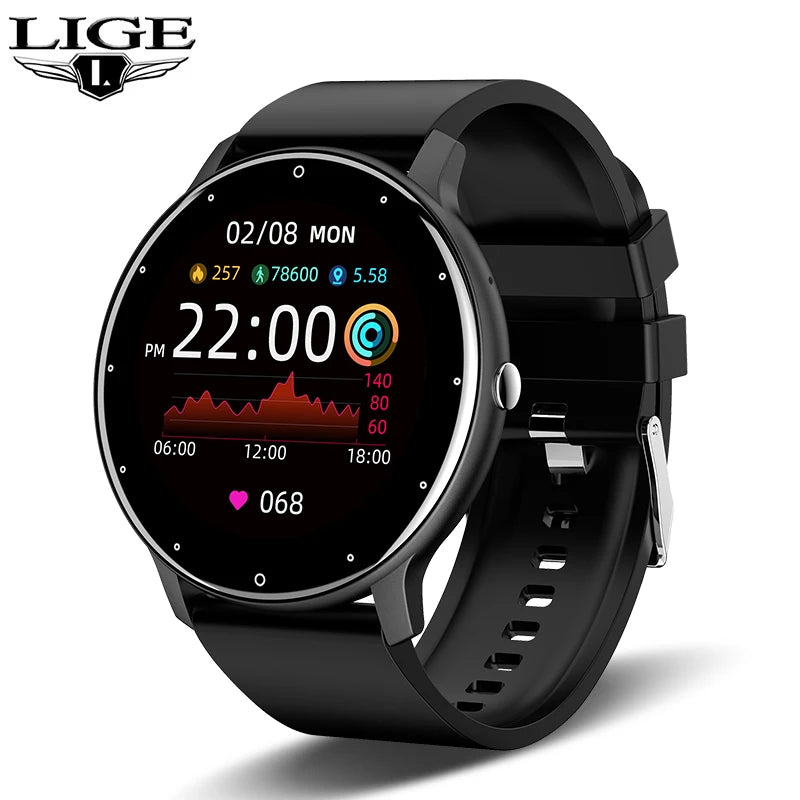 Smartwatch LIGE ZL02 (Novo Modelo) - Chamadas Bluetooth 5.2, Tela Full Touch, Fitness Tracker, IP67