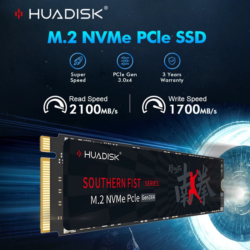 HUADISK SSD NVMe M.2 PCIe Gen3 –  256GB / 512GB / 1TB