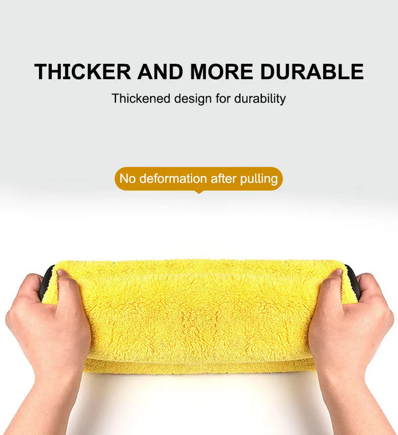 Serviette en microfibre Seametal 400 g/m² – Double face, haute absorption, séchage rapide, polaire corail pour lavage auto