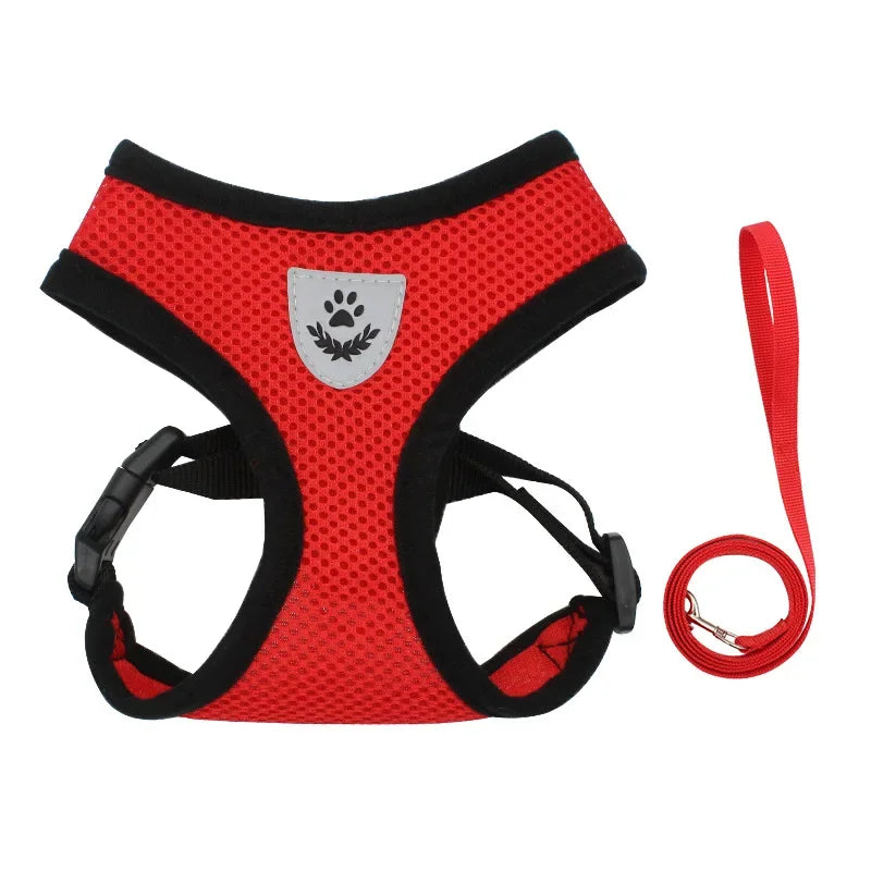 Arnês Ajustável com Guia para Cães e Gatos – Conforto e Segurança