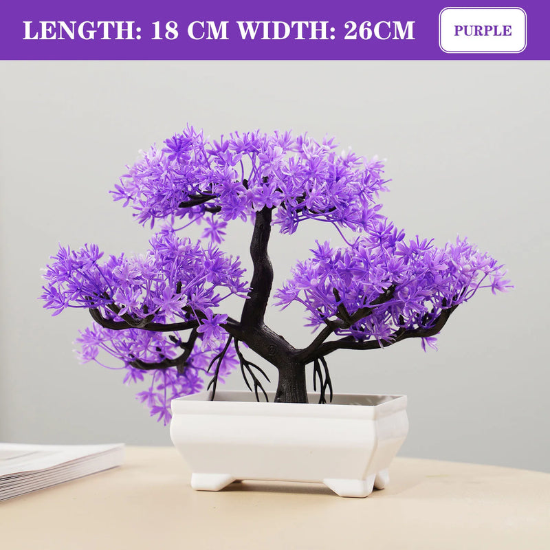 Bonsai Artificial Premium em Vaso | Mini Árvore Decorativa Realista | Flores Falsas para Mesa, Jardim, Escritório e Decoração de Interiores