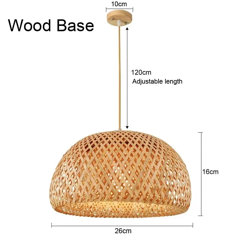 Lustre de Bambu Pendente Artesanal Natural para Sala Quarto Varanda