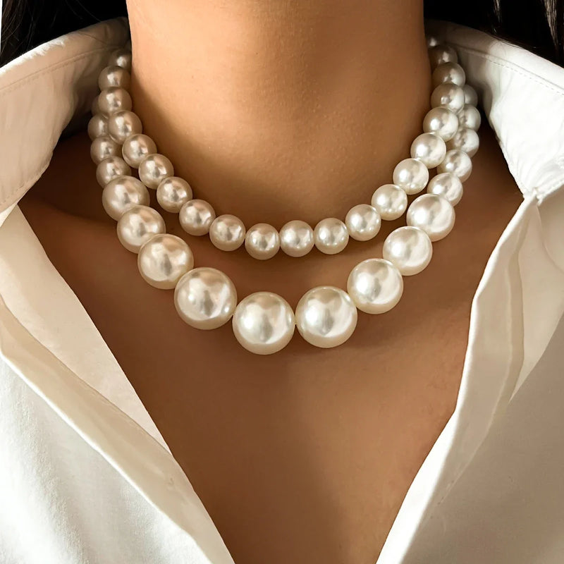 Elegante Colar Feminino de Pérolas Duplas para Viagens, Festas e Presentes - Modelo Trendy Europeu/Americano (802057)