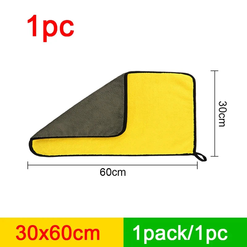 Serviette en microfibre Seametal 400 g/m² – Double face, haute absorption, séchage rapide, polaire corail pour lavage auto