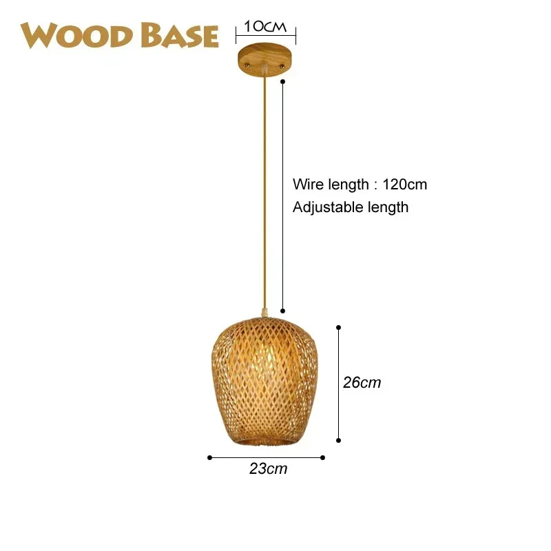 Lustre de Bambu Pendente Artesanal Natural para Sala Quarto Varanda