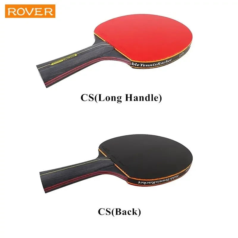 Ensemble de raquettes de tennis de table professionnelles 5/6 étoiles – Kit avec 2 raquettes + sac | Bois de première qualité, caoutchouc à chevrons et haute performance