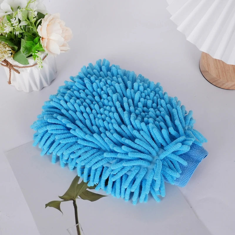 Double-Sided Chenille Car Wash Glove | Soft and Thick Plush | Car Cleaning Accessory