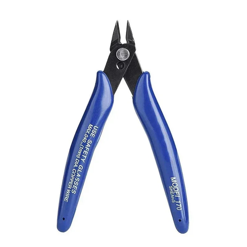 Alicate de Corte Lateral PLATO 170 – Mini Ferramenta de Precisão para Fios, DIY e Eletrônica (Azul)