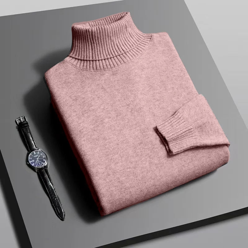 Pull col roulé coupe slim pour homme – Tricot de qualité supérieure, anti-boulochage, manches longues | Style streetwear décontracté