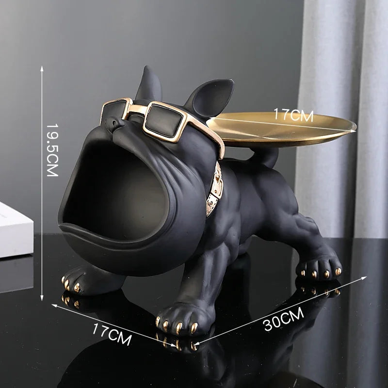 Caixa de Armazenamento Decorativa em Formato de Cachorro – Resina Durável 30cm