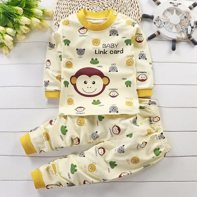 Conjunto Infantil de Algodão – Roupas de Inverno e Outono | Meninos e Meninas | Pijama ou Roupa de Dormir | Presente de Natal