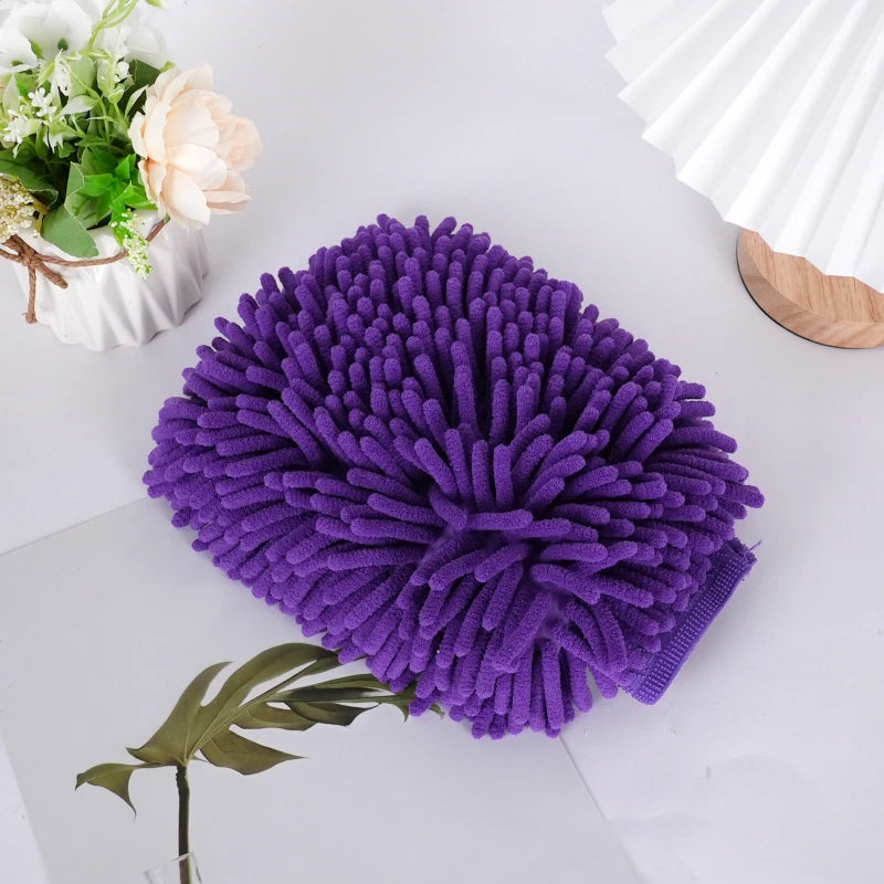 Double-Sided Chenille Car Wash Glove | Soft and Thick Plush | Car Cleaning Accessory