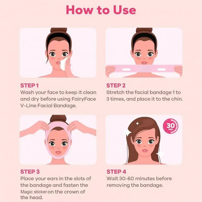 Faixa Modeladora Facial V-Line – Redutor de Papada, Lifting Facial e Rejuvenescimento | Reutilizável, Unissex, Pele Firme e Contorno em Forma de V