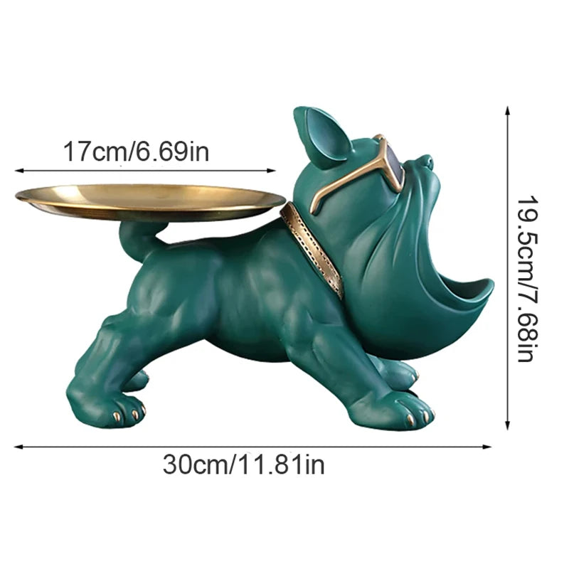 Caixa de Armazenamento Decorativa em Formato de Cachorro – Resina Durável 30cm
